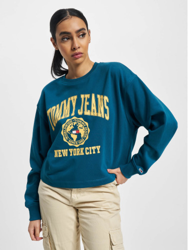Tommy Jeans / trui Crop College Logo in turquois
