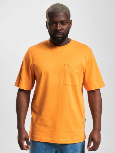 Jack & Jones / t-shirt Flores Linen Crew Neck in oranje