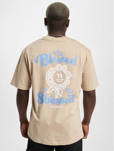 On Vacation / t-shirt Too Blessed To Be Stressed in zwart
