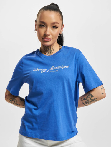Only / t-shirt Celine Boxy Embroidered in blauw