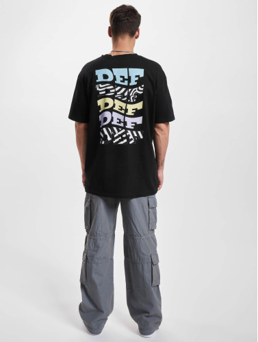 DEF / t-shirt Oversized ZEBRA in zwart