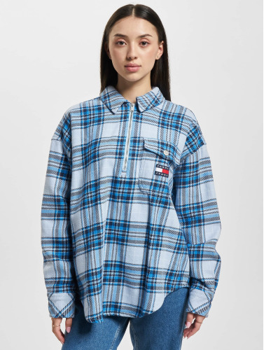 Tommy Jeans / overhemd Check Half Zip in blauw