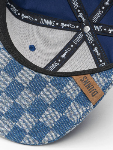 Djinns / snapback cap 6 Panel Denim Check in blauw