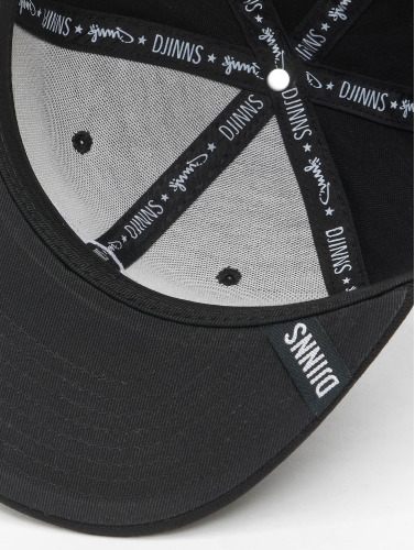 Djinns / snapback cap 6 Panel Fine Herringbone in zwart