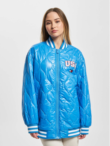 Tommy Jeans / Bomberjack Shiny Oversized Quilt in blauw