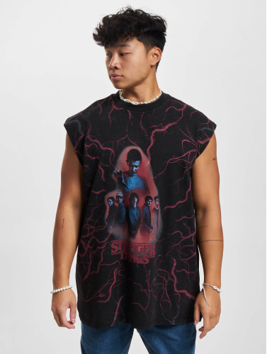Karl Kani / t-shirt Woven Signature Heavy Washed Sleeveless in grijs