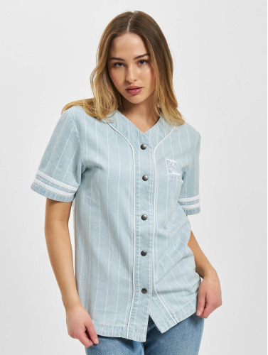 Karl Kani / overhemd Pinstripe Denim Baseball in blauw
