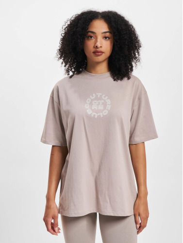 The Couture Club / t-shirt Ctre Circle Print Oversized in beige