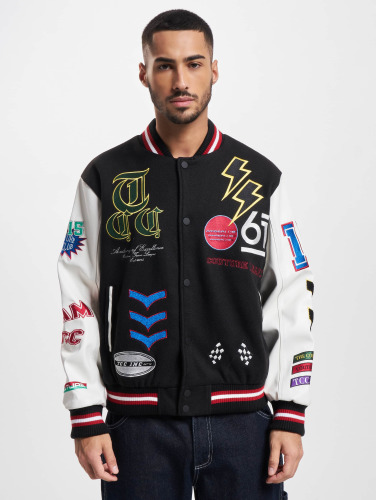 The Couture Club / Baseball jack Embroidered Detail Premium Varsity College in zwart