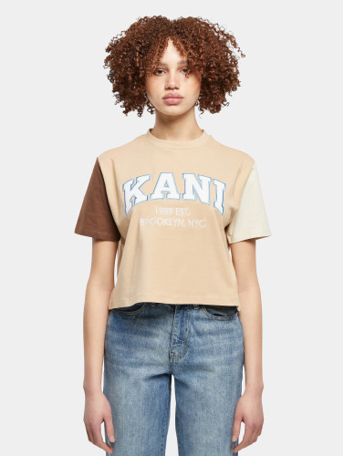 Karl Kani / t-shirt Serif Crop Block in beige
