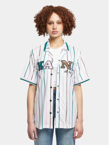 Karl Kani / overhemd Retro Pinstripe Baseball in wit