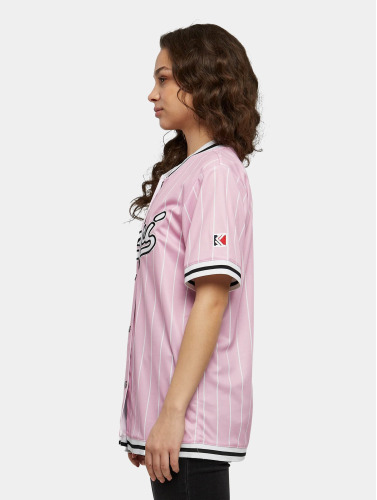Karl Kani / overhemd Varsity Pinstripe Baseball in pink