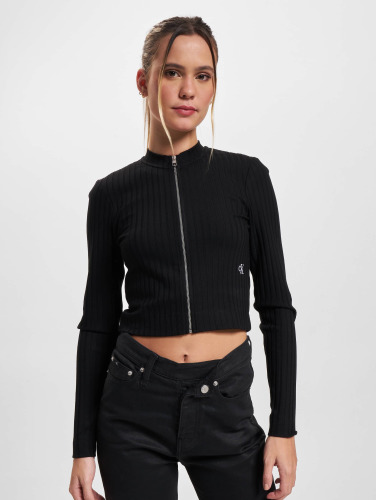 Calvin Klein Jeans / vest Rib Zip Through in zwart