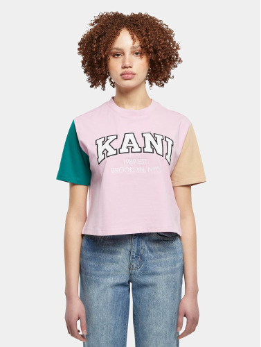 Karl Kani / t-shirt Serif Crop Block in pink