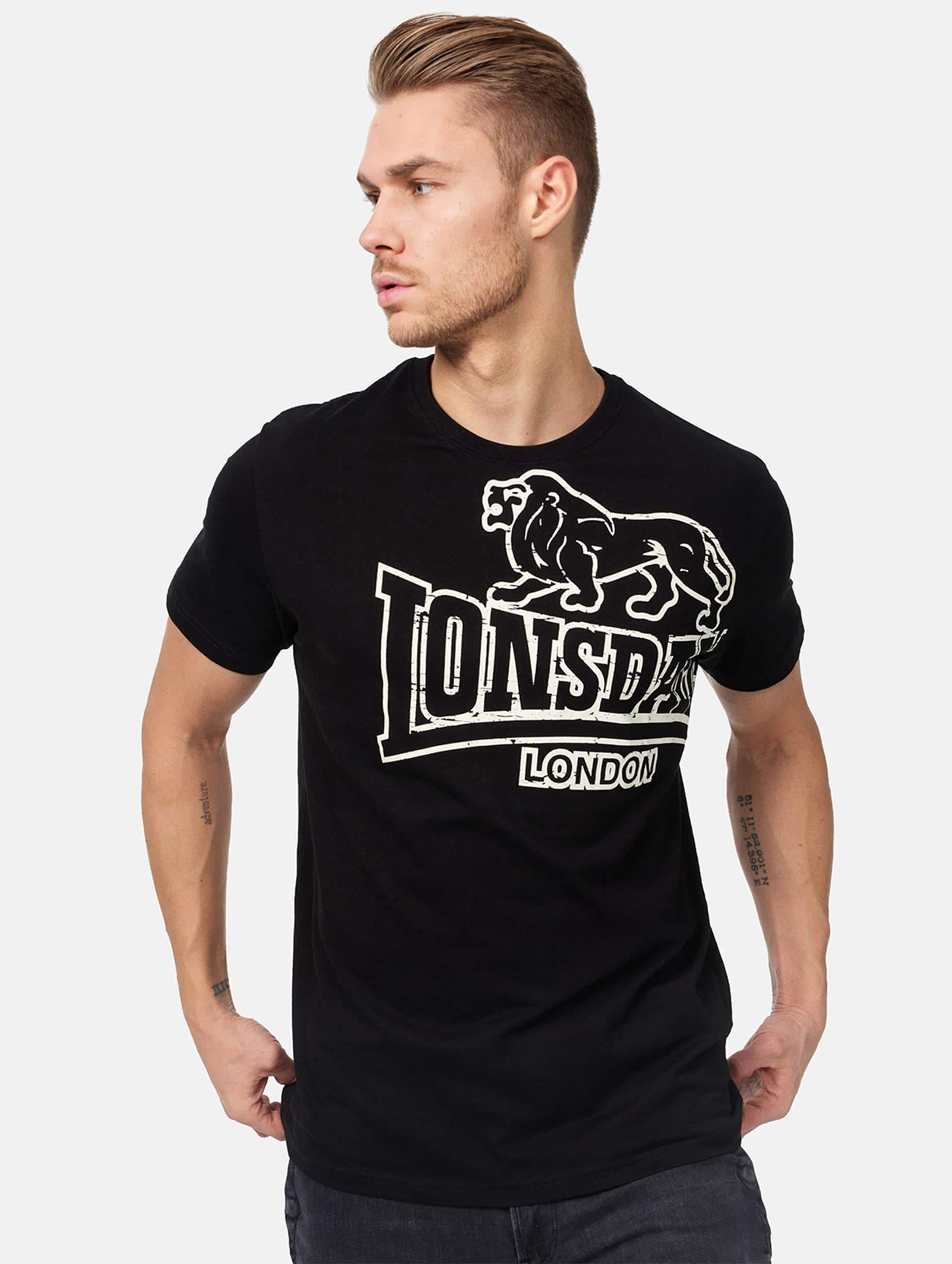 doos Pech Christian Lonsdale London bovenstuk / t-shirt Langsett in zwart 172451