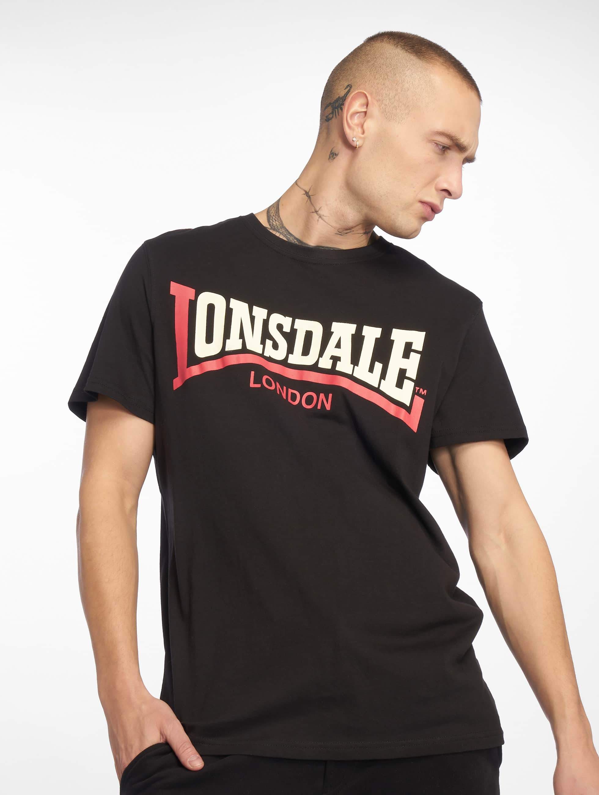 paraplu haar uitzondering Lonsdale London bovenstuk / t-shirt Two Tone in zwart 87097