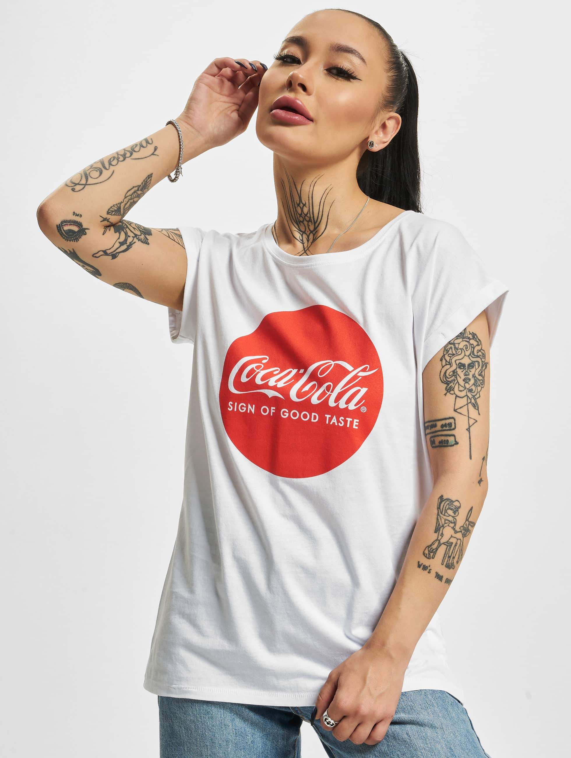 Merchcode Ropa / Camiseta Coca Cola Round Logo en blanco 356759