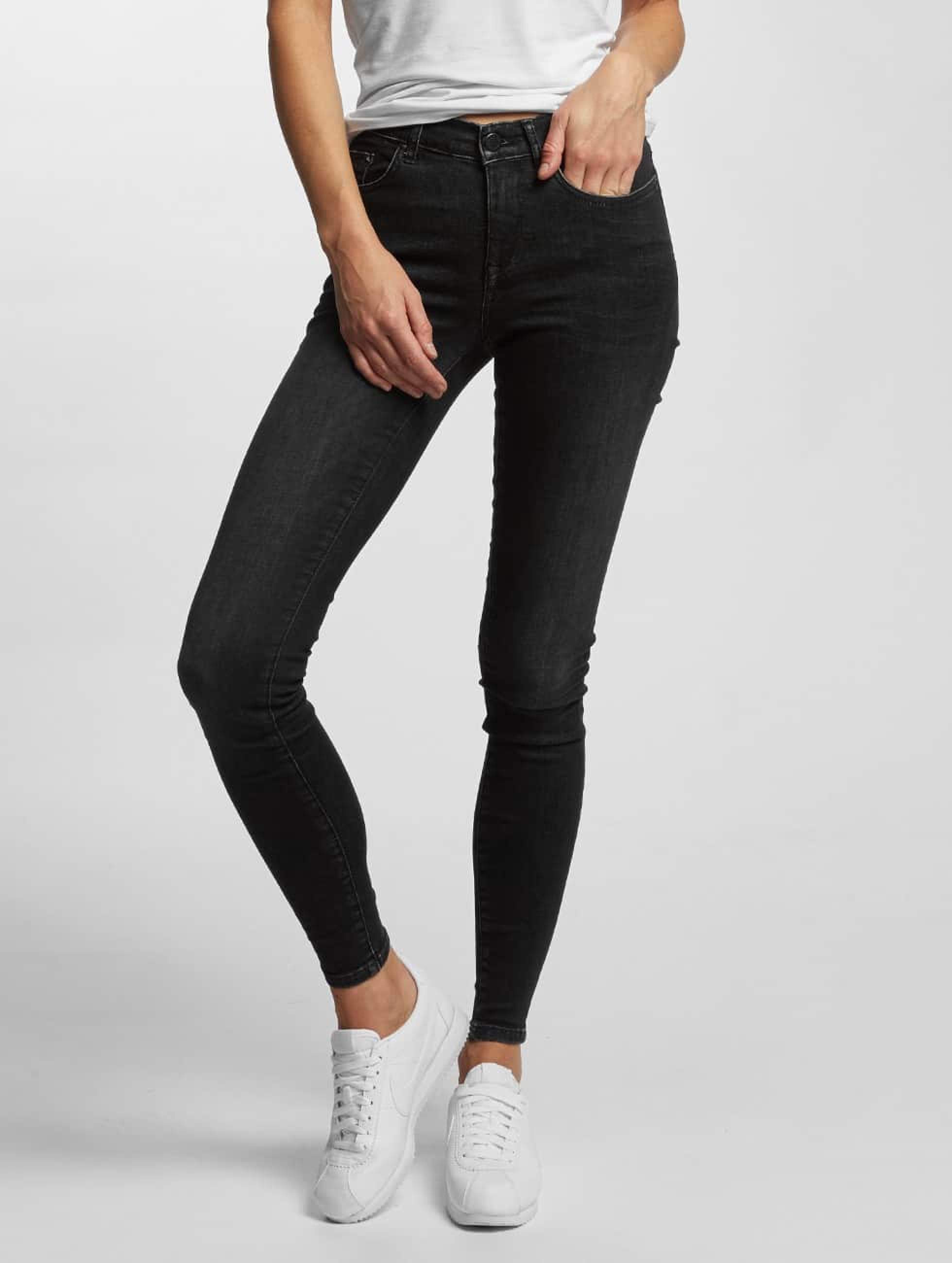High waist skinny jeans schwarz high heels