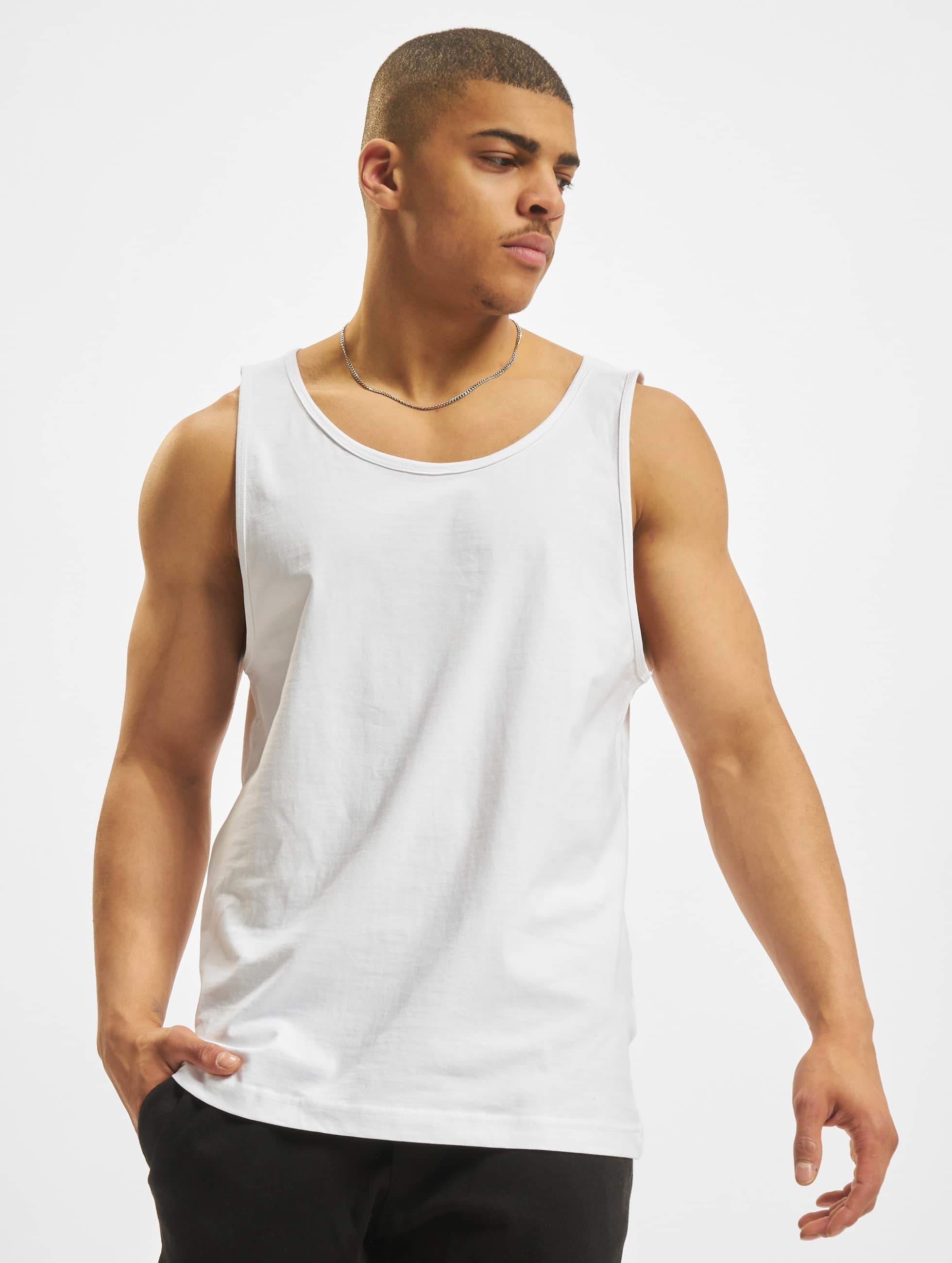 Solid Round Neck Ribbed Tank Top - White - Boutique 23