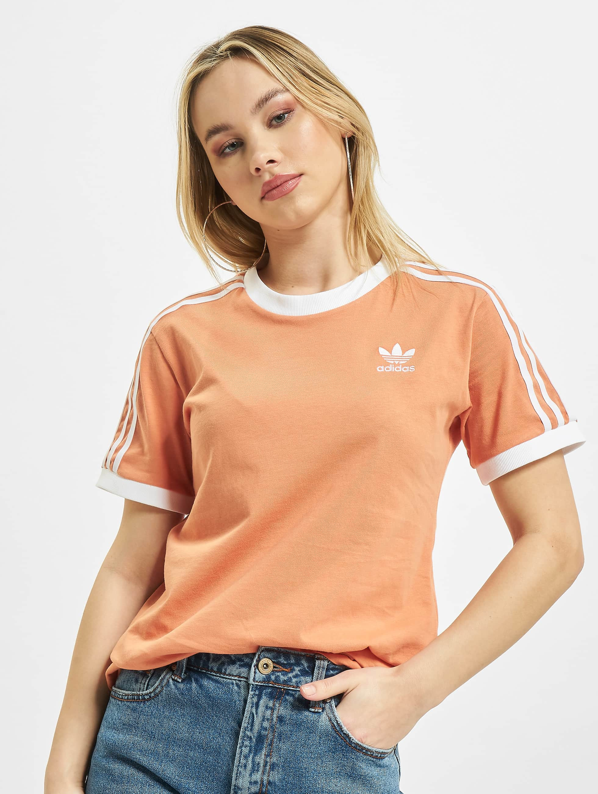 Bijwerken geestelijke gezondheid Electrificeren adidas Originals bovenstuk / t-shirt 3 Stripes in oranje 813970
