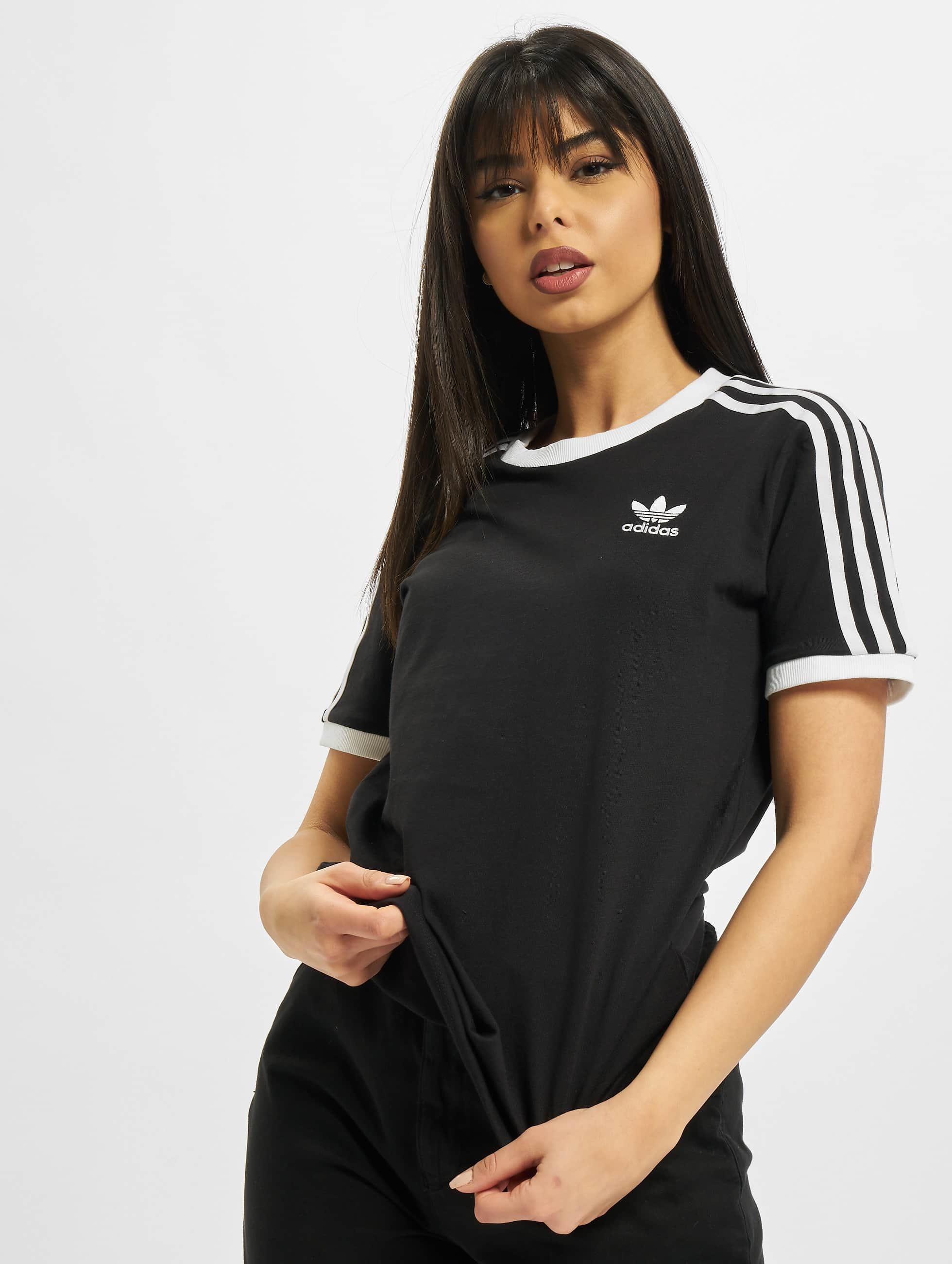 Damen Bekleidung Oberteile T-Shirts adidas Trefoil Application T-Shirt in Schwarz 