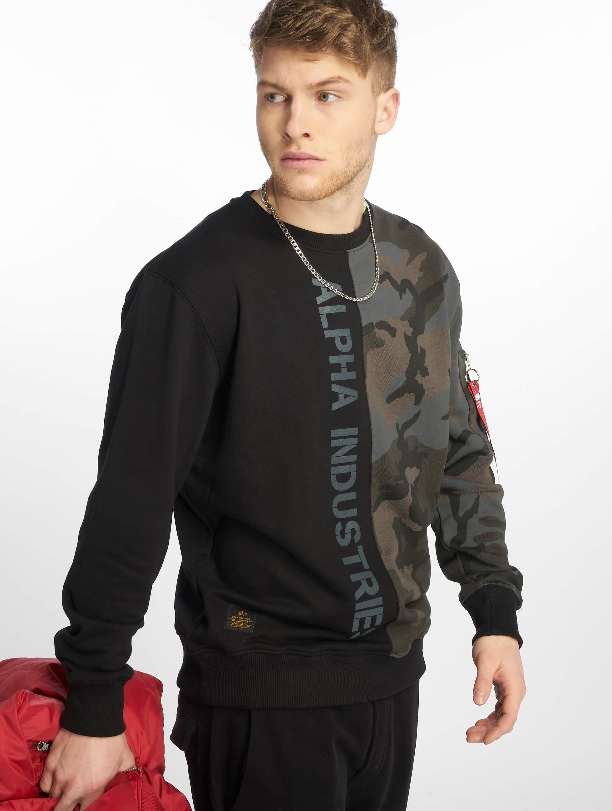 Alpha Industries Herren Pullover Camo Half in camouflage ...