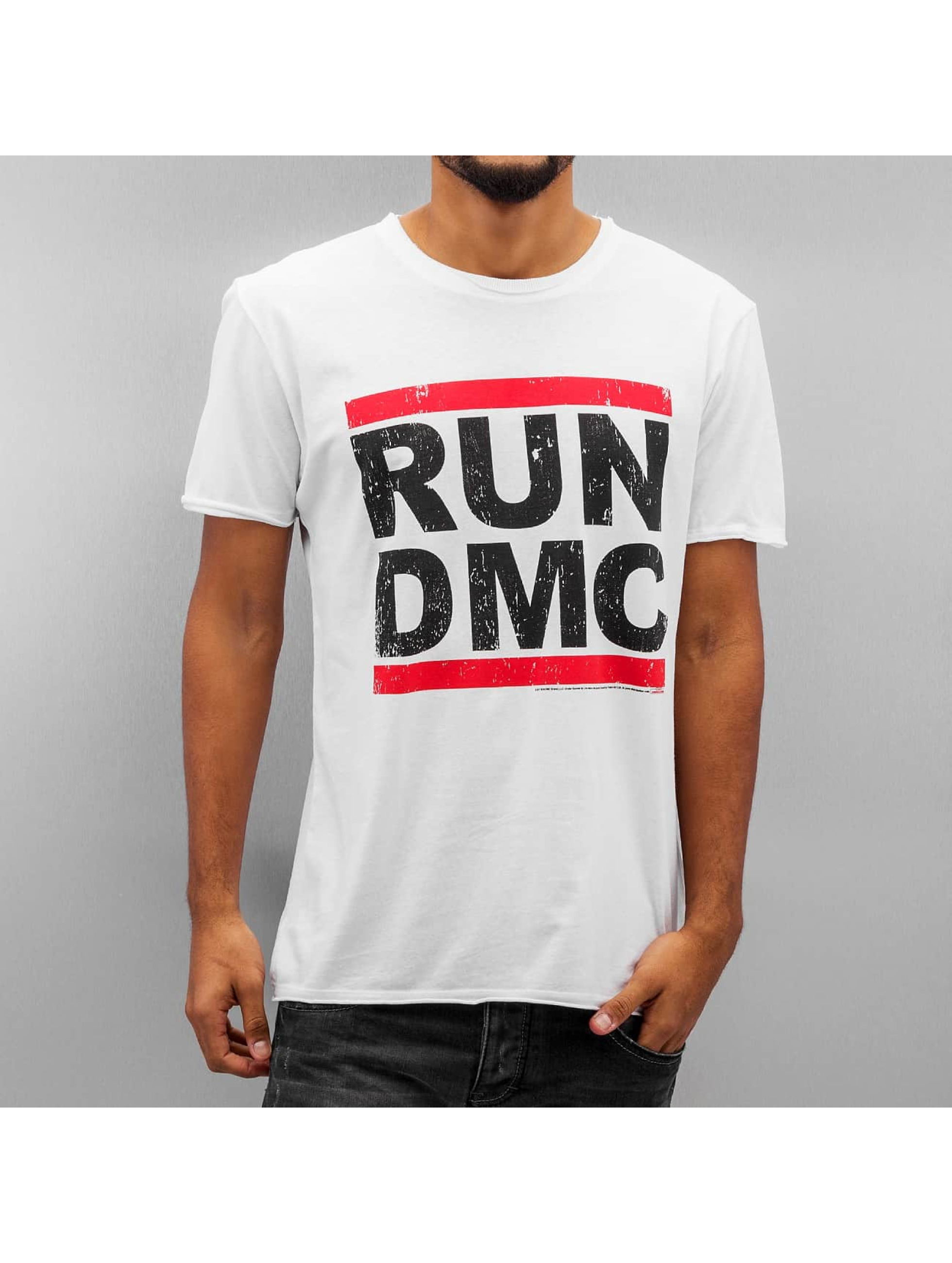 Amplified Haut / T-Shirt RUN DMC Logo en blanc