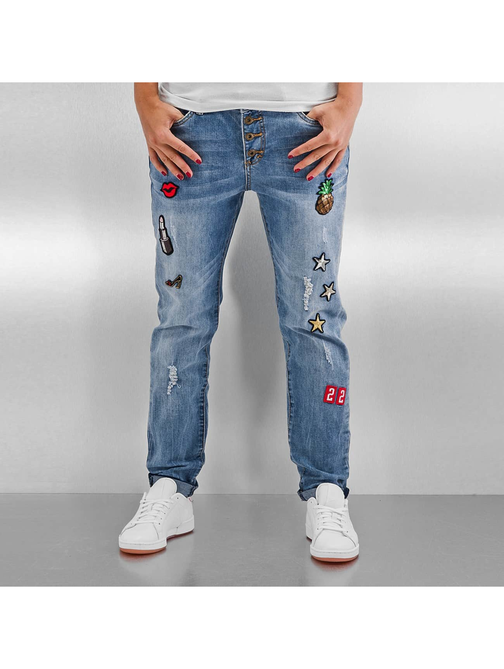 Authentic Style Jeans / Loose fit jeans Rosie Badges in blauw