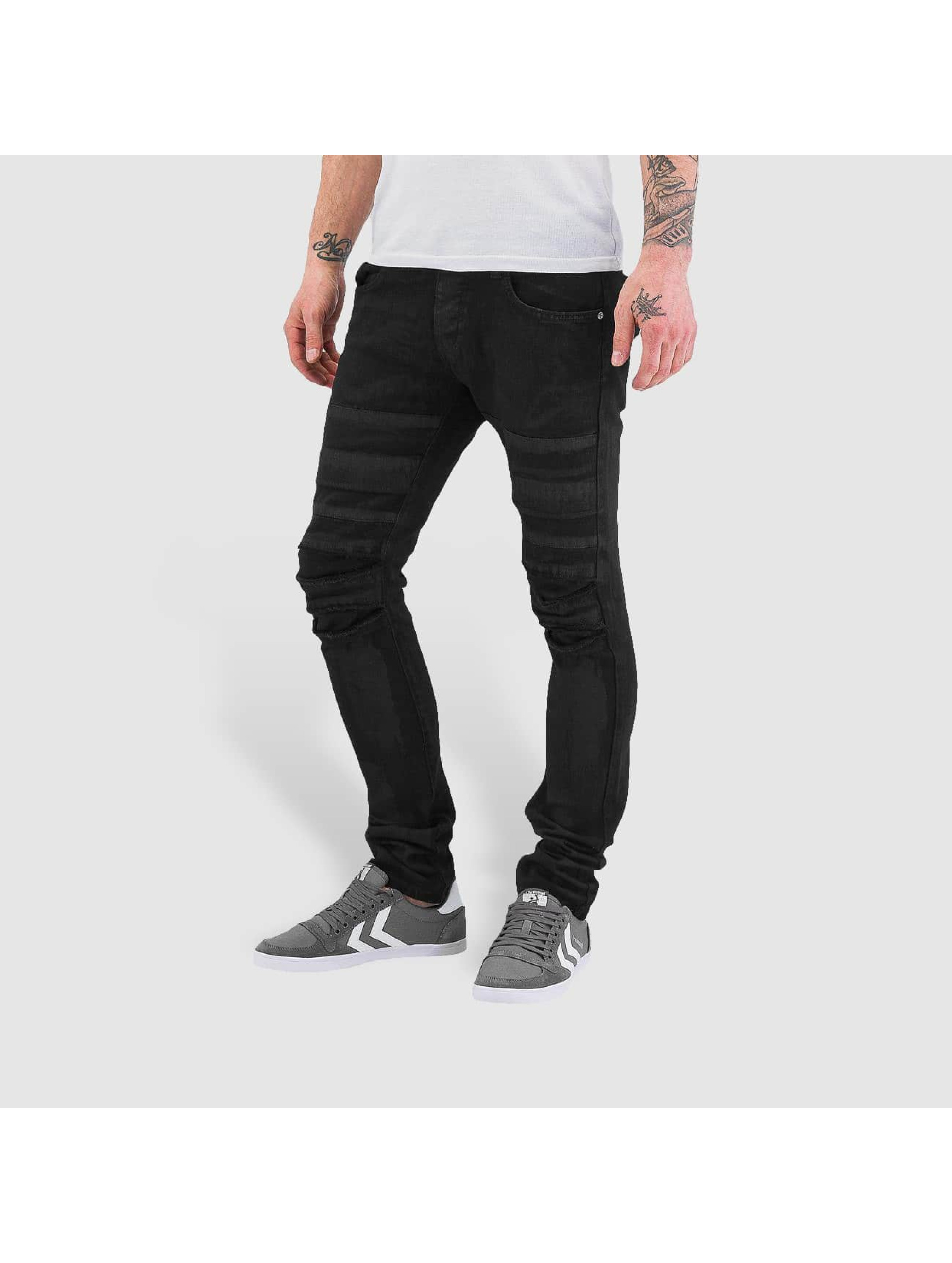 Skinny Jeans Printed in schwarz