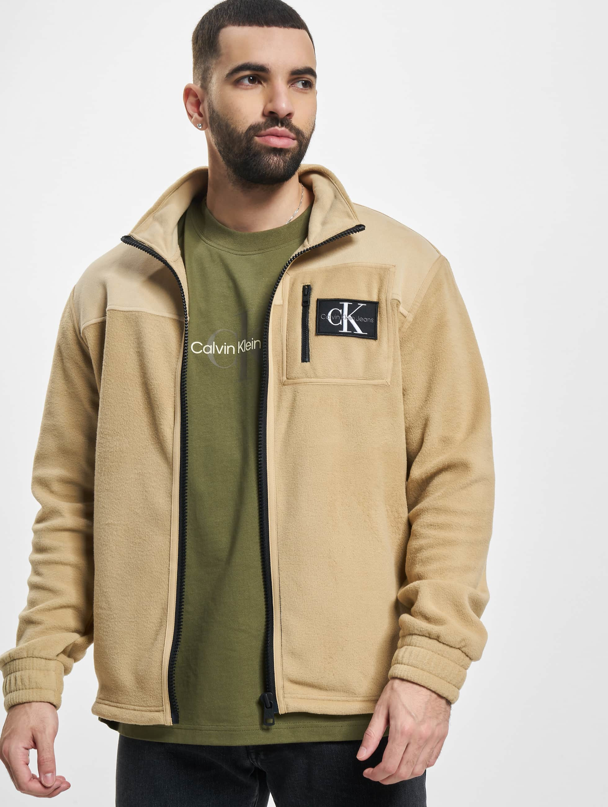 Calvin Klein Jacket / Lightweight Jacket Blocking Fleece in beige 973044