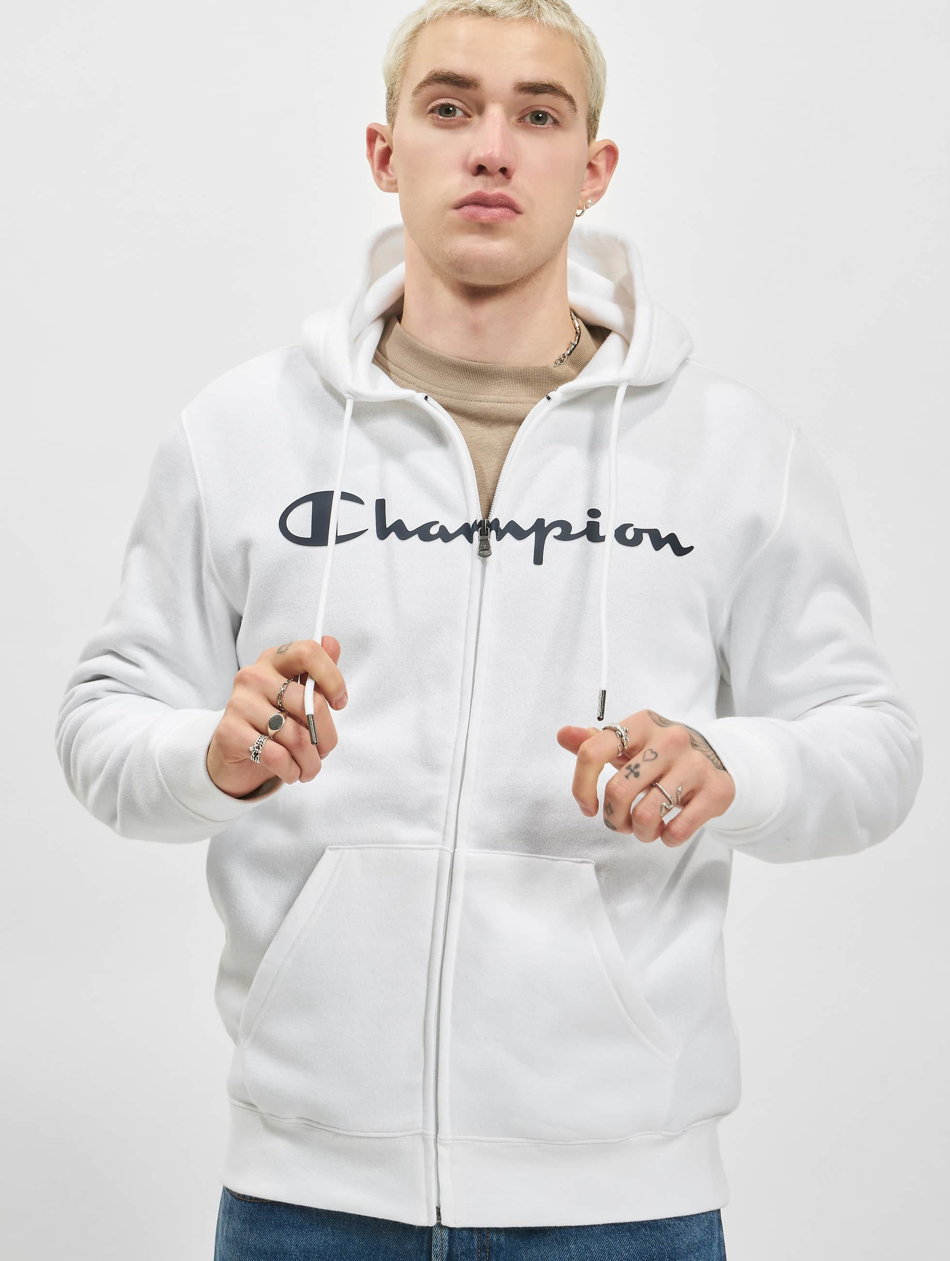 Champion | Zip Hoody blanc Homme Sweat capuche zippé 941513