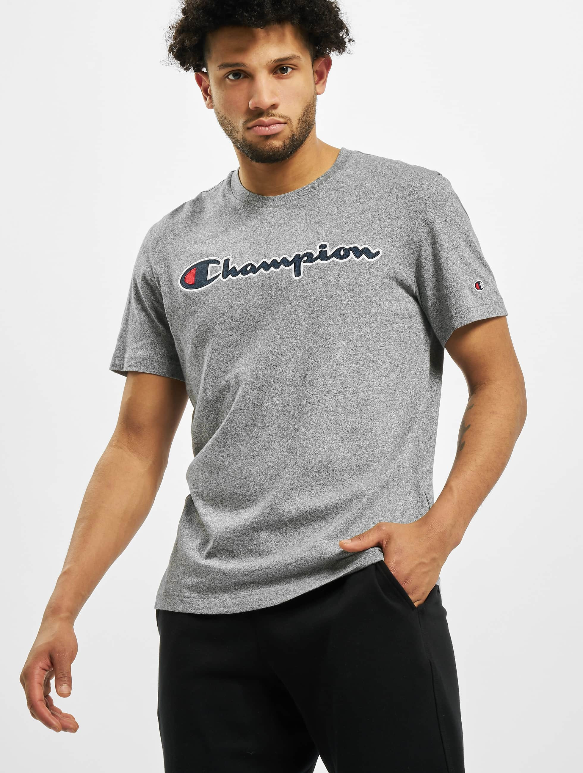 Champion Herren T-Shirt Satin Logo in grau 740907