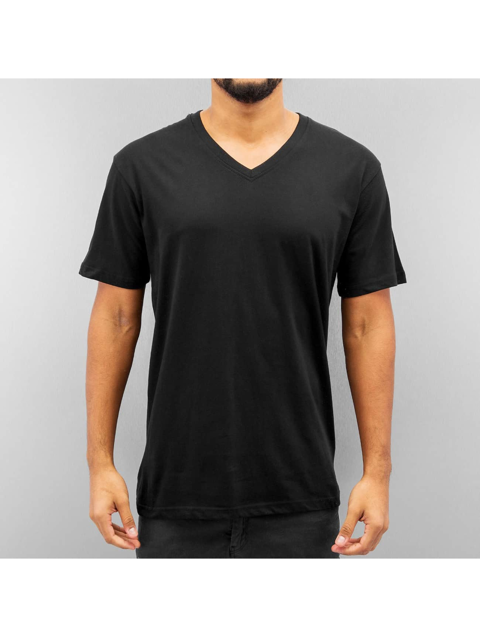T-Shirt V-Neck in schwarz