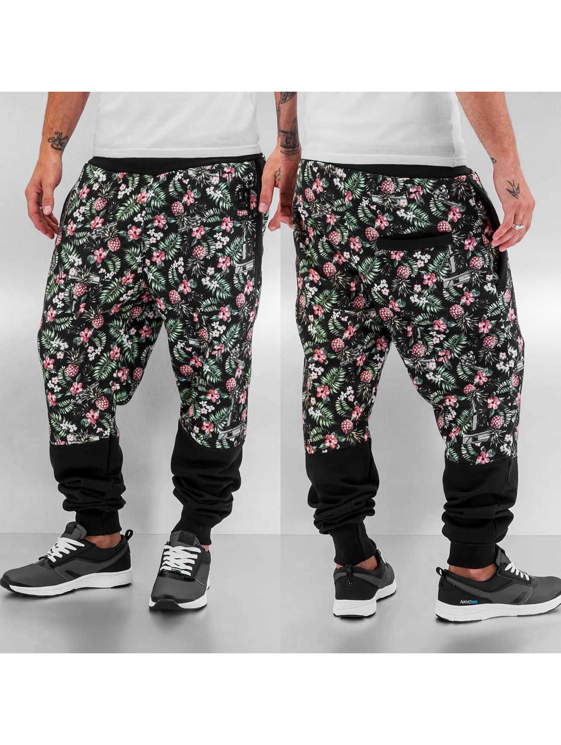 Dangerous DNGRS broek / joggingbroek Flowers And Guns in zwart