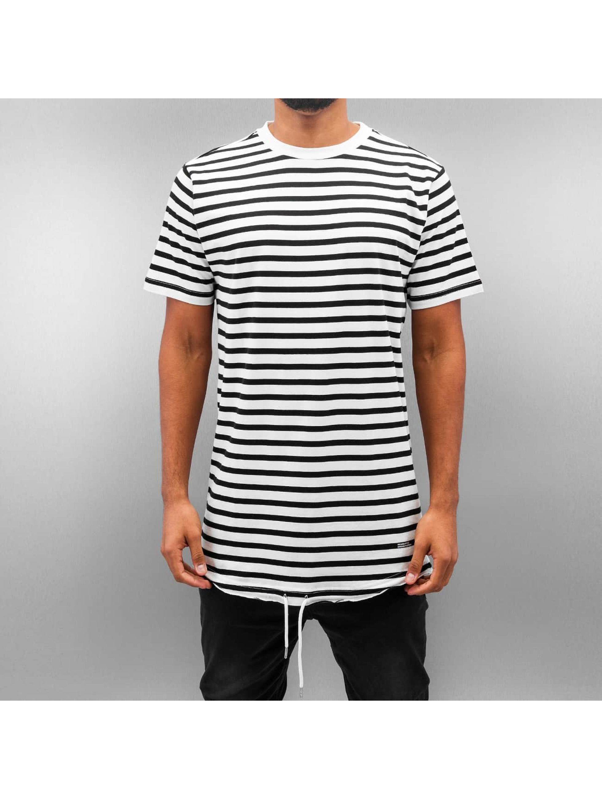 T-Shirt Stripe Long in schwarz