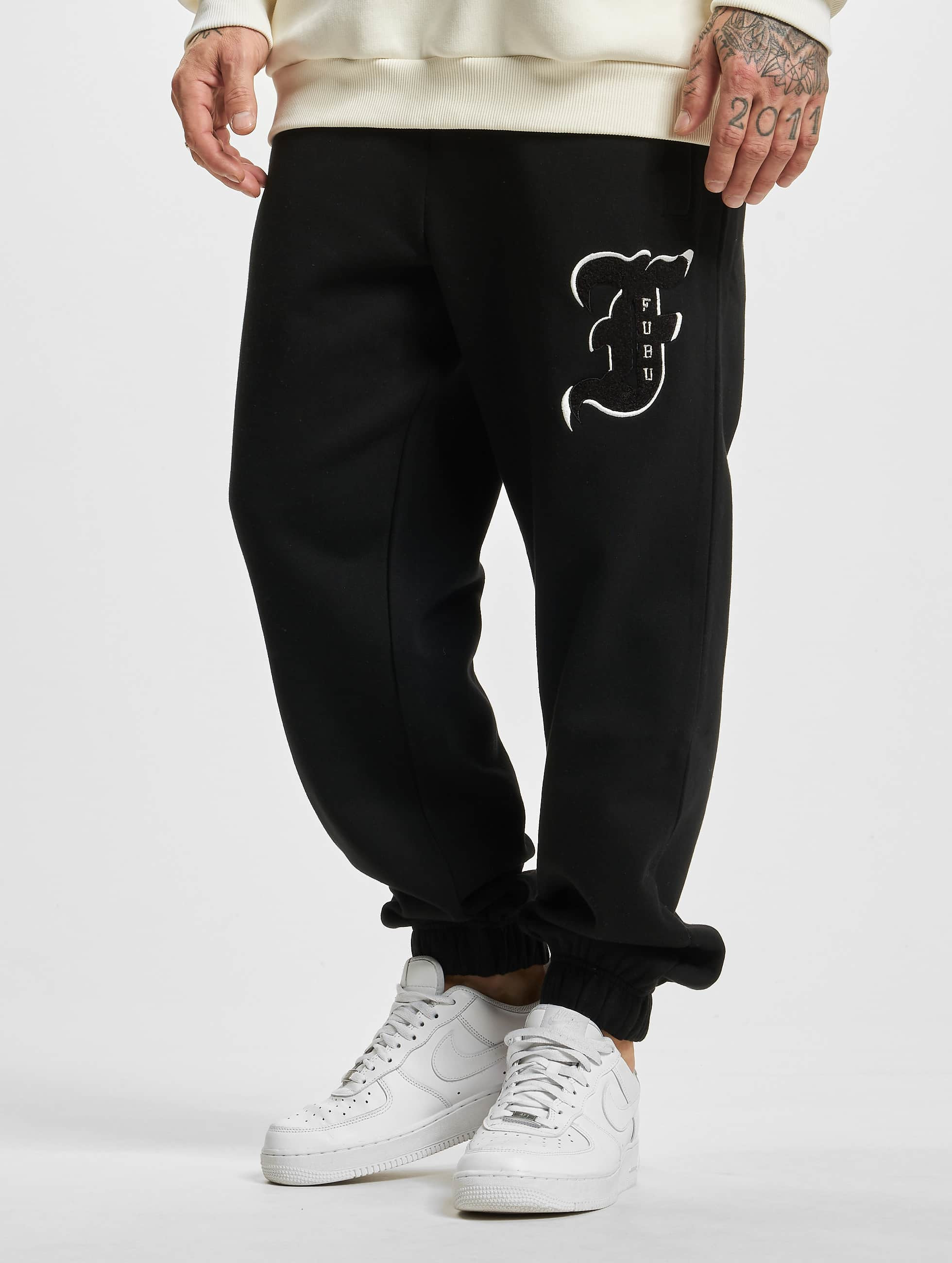 black elastic sweatpants