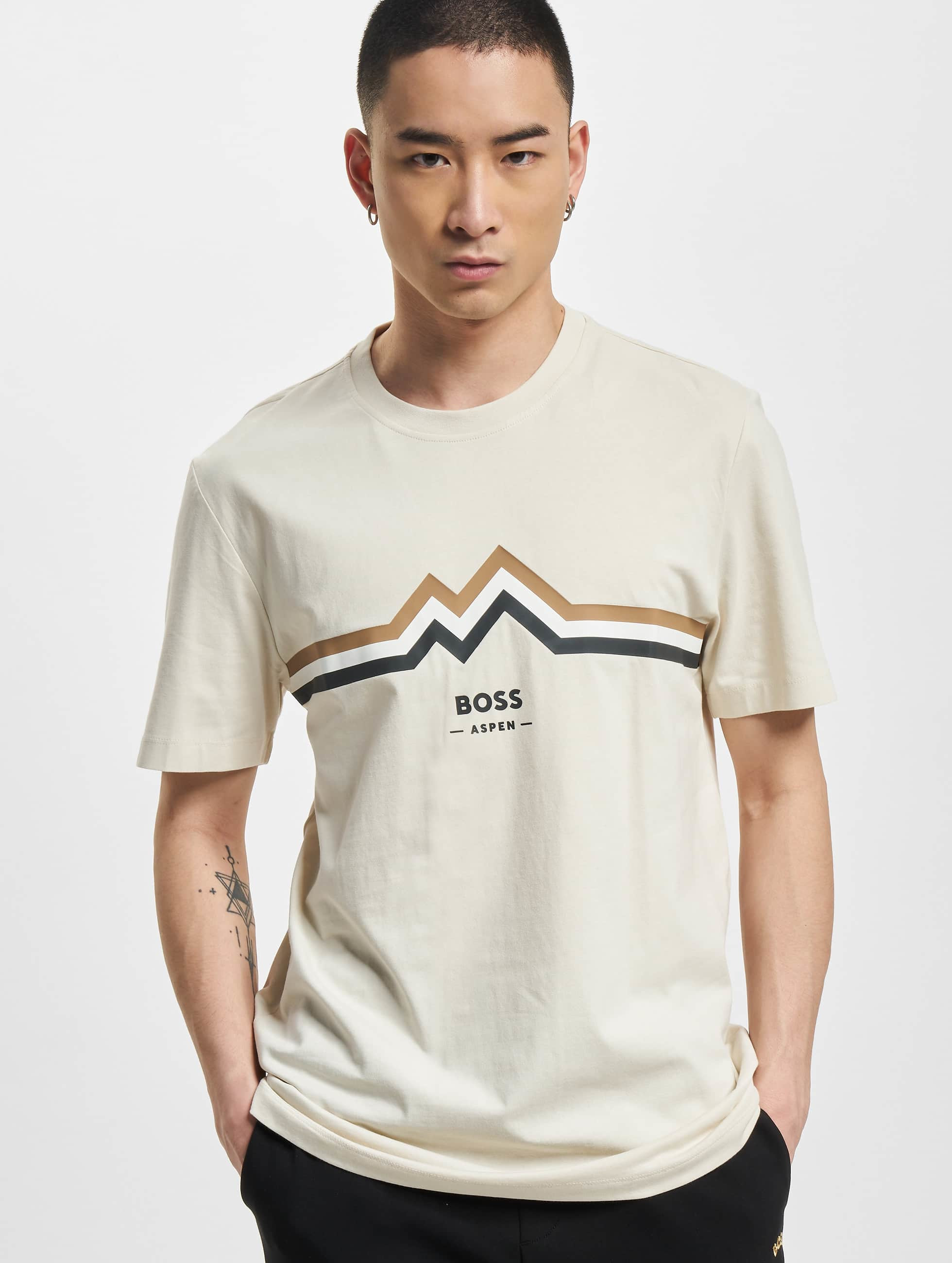 Hugo Overwear T-Shirt Tessler 187 Slim Fit Logo Artwork in white 980101