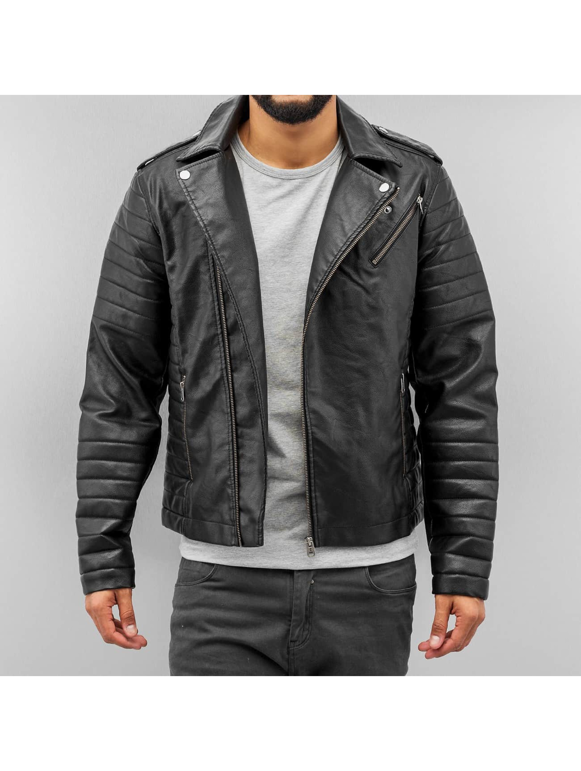 Jack & Jones Lederjacke jjFlash in schwarz