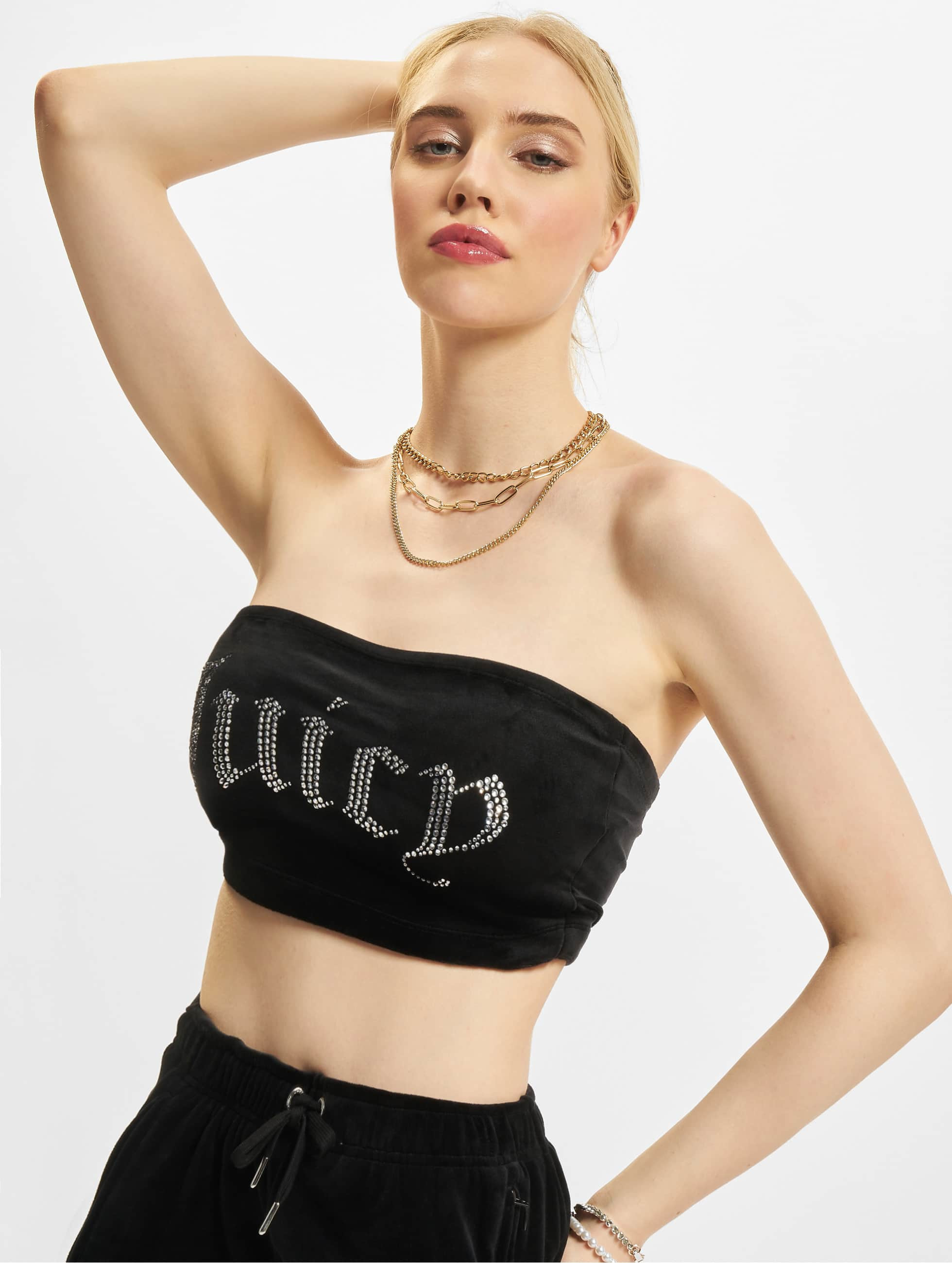 Juicy Couture Overdel / Top Velour Bandeau Tube i sort 879828