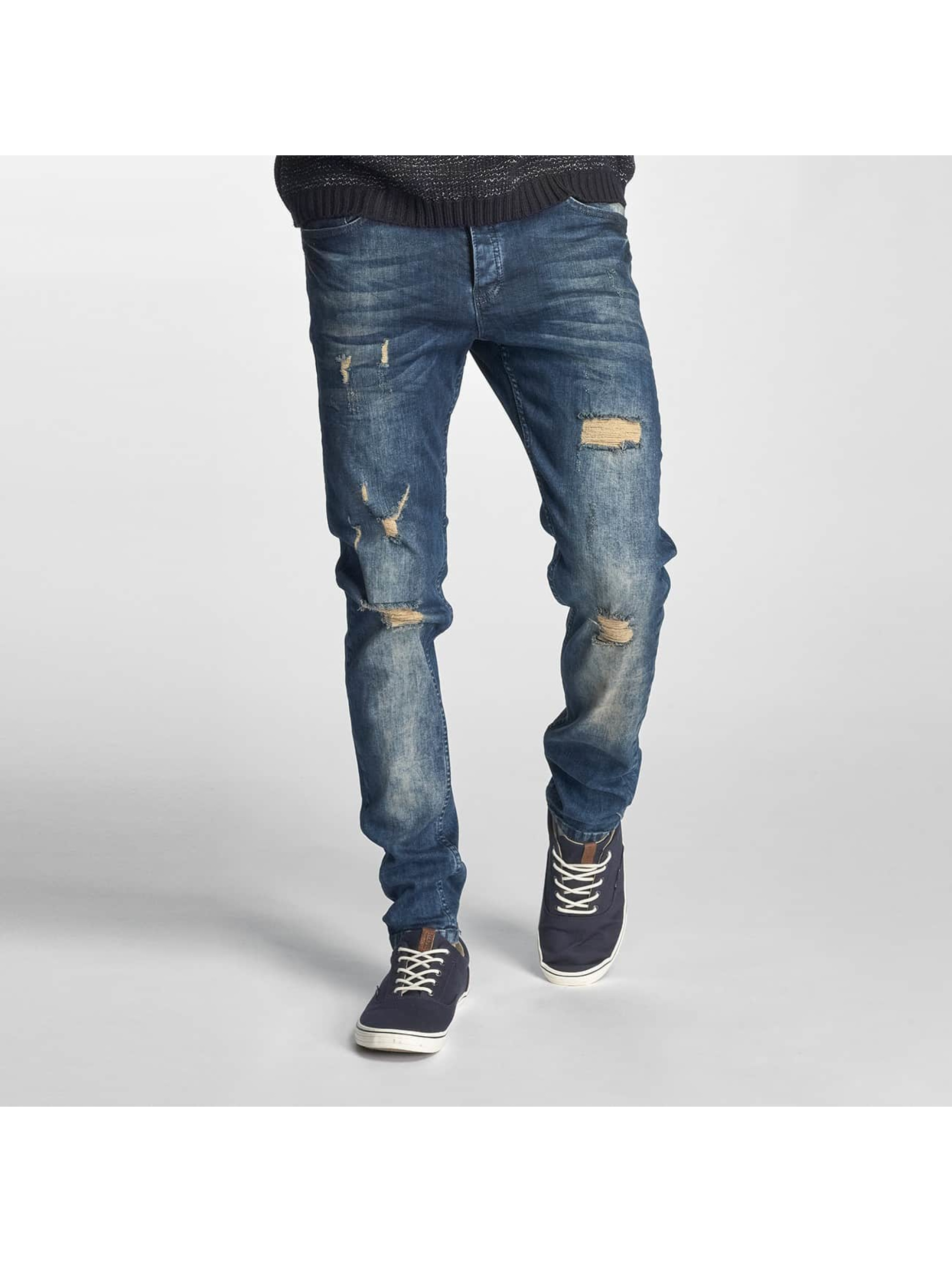 Just Rhyse heren straight fit jeans Destroyed – blauw