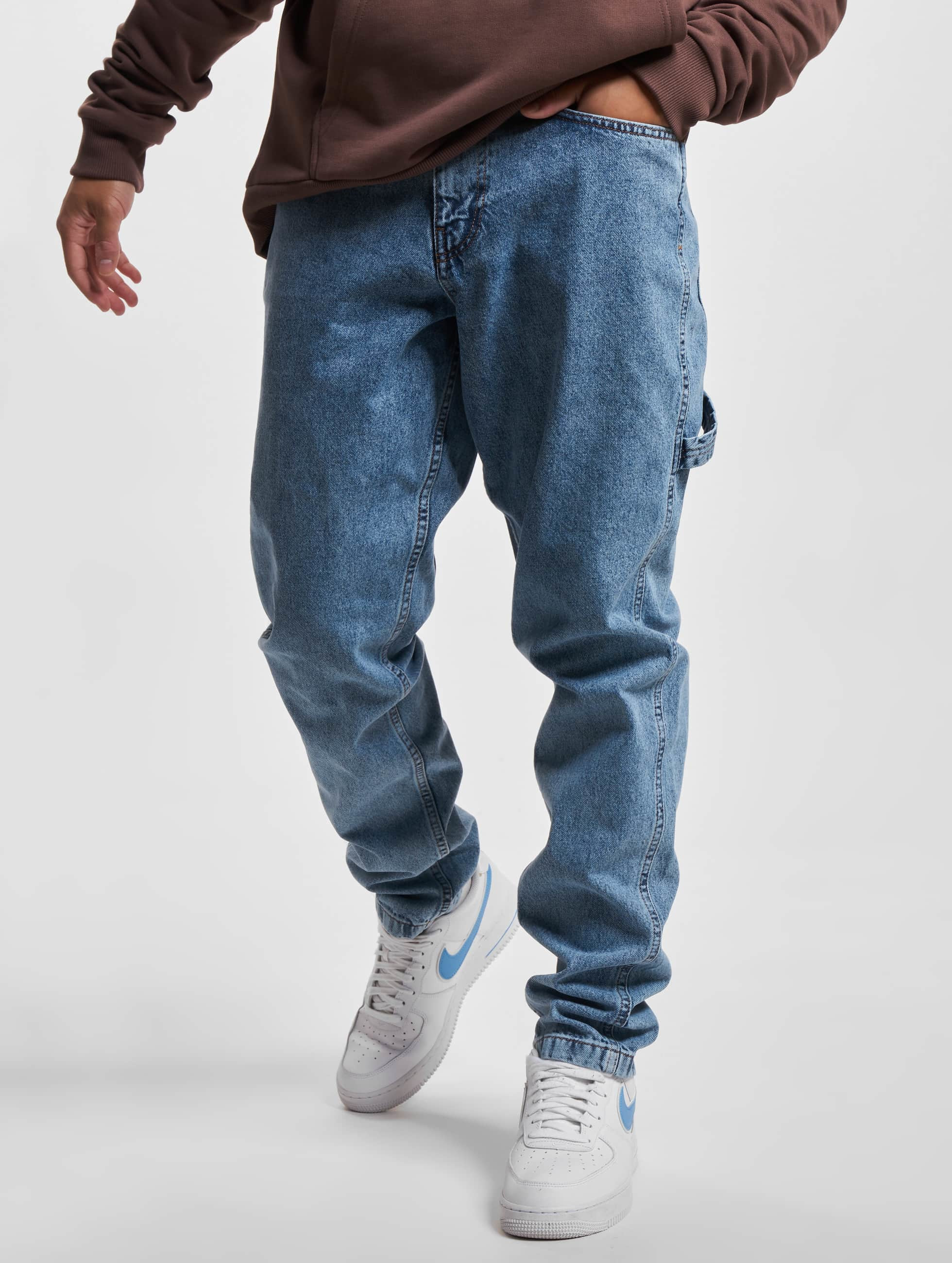 Kani Herren Loose Fit Jeans Retro Tapered Workwear Denim Loose in blau 1000944