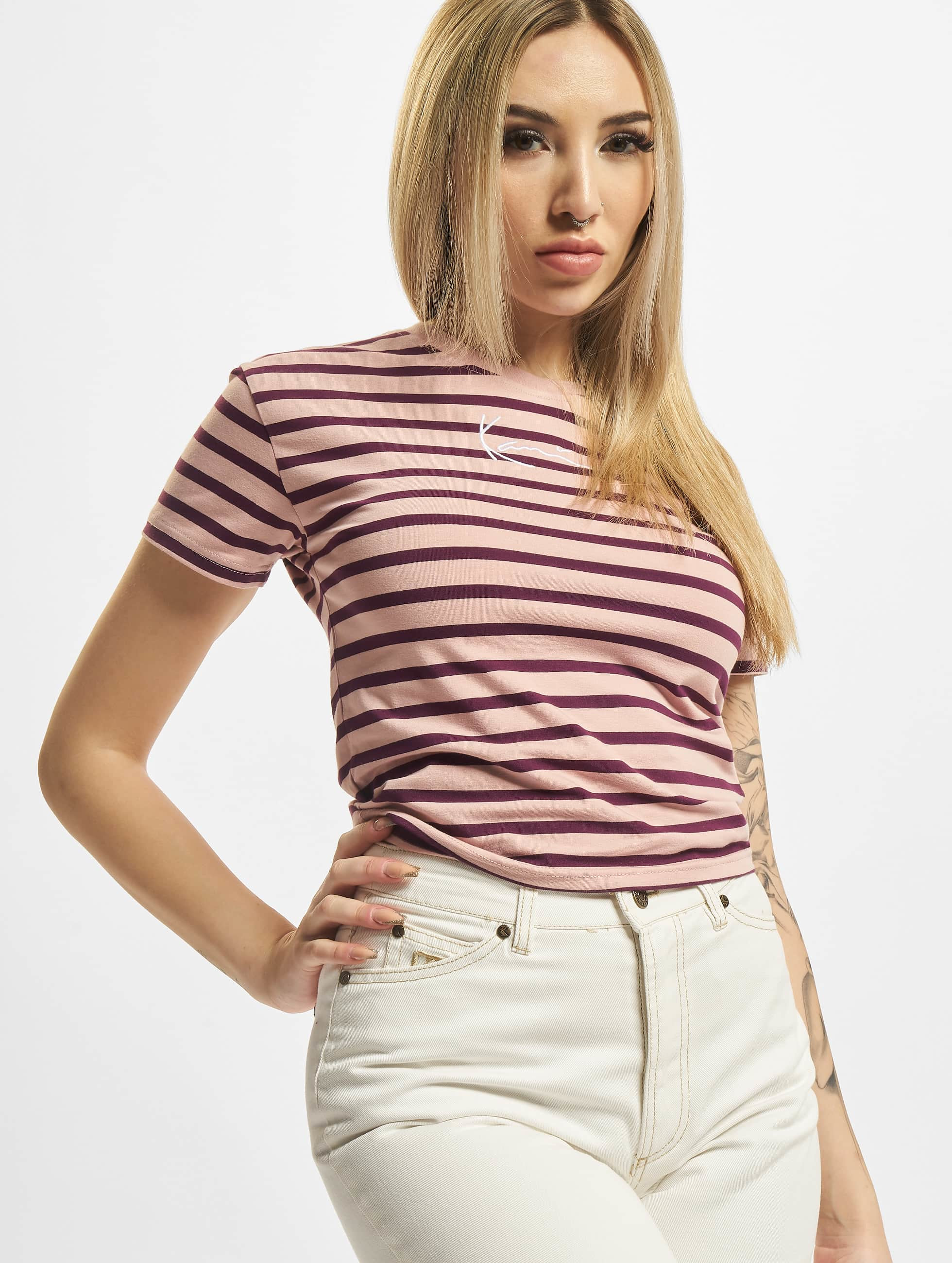 Karl Kani Overwear / T-Shirt Small Signature Stripe in rose 882142