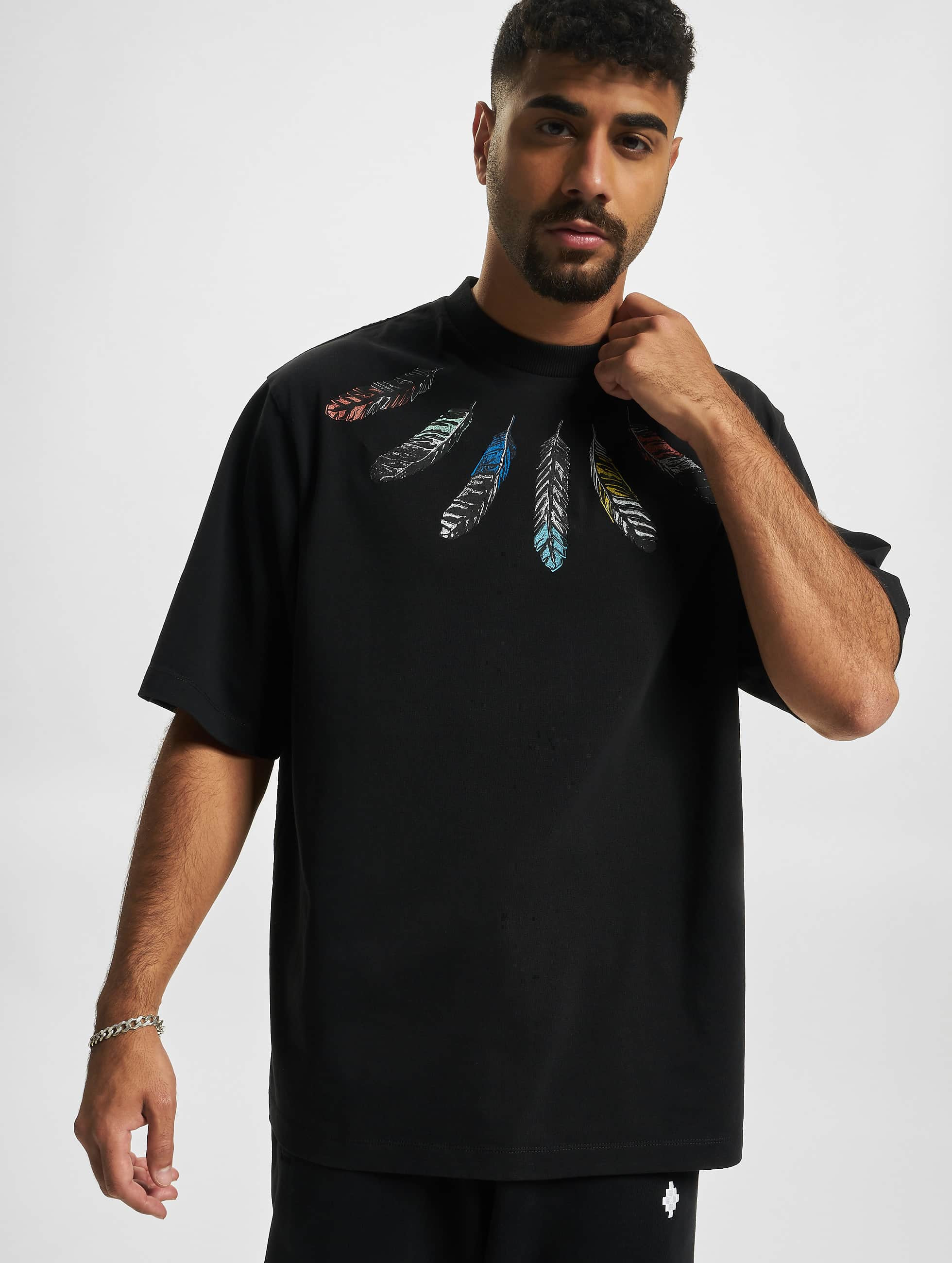 overdraw skam Tranquility Marcelo Burlon Overdel / T-shirts Collar Feathers Over i sort 954901