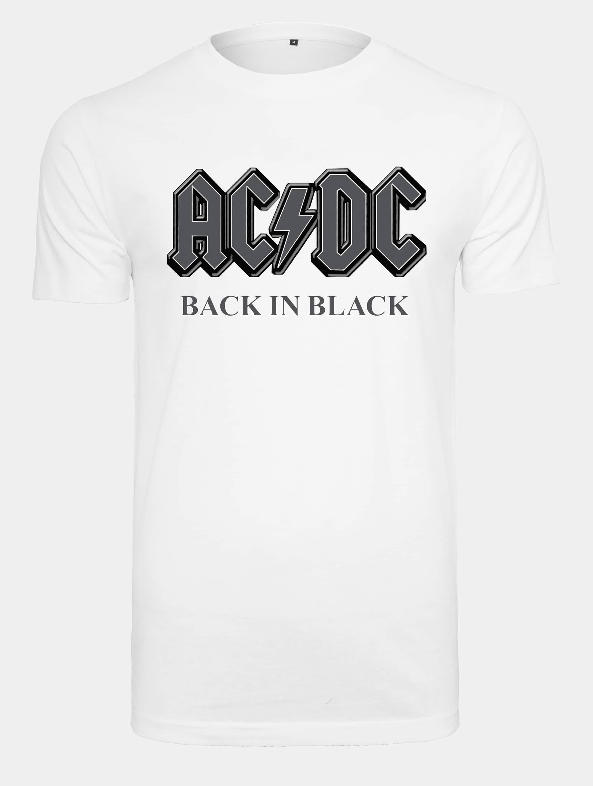 Besmettelijk onderhoud Protestant Merchcode bovenstuk / t-shirt Acdc Back In Black in wit 958440