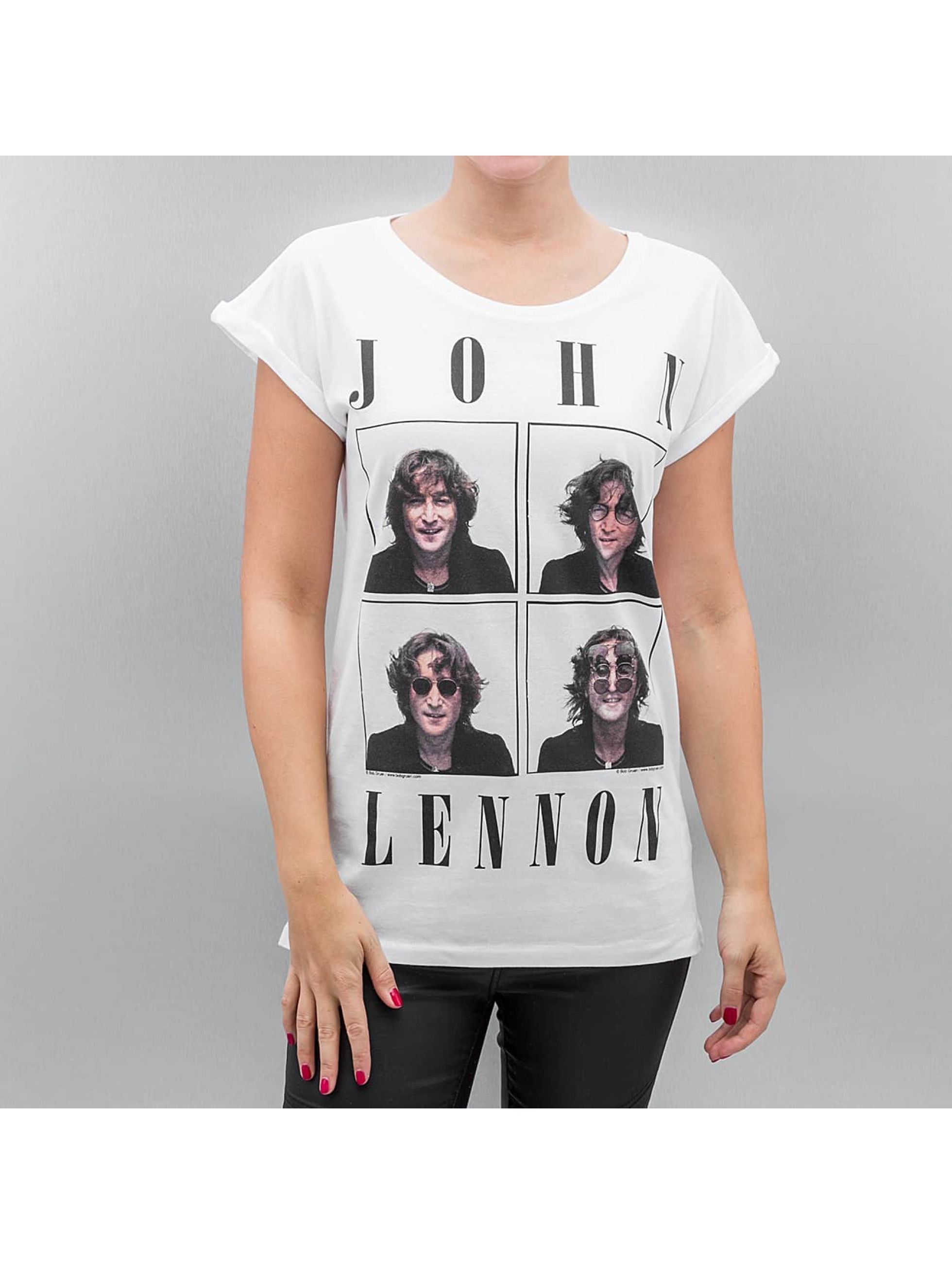T-Shirt Ladies John Lennon Pictures in weiß