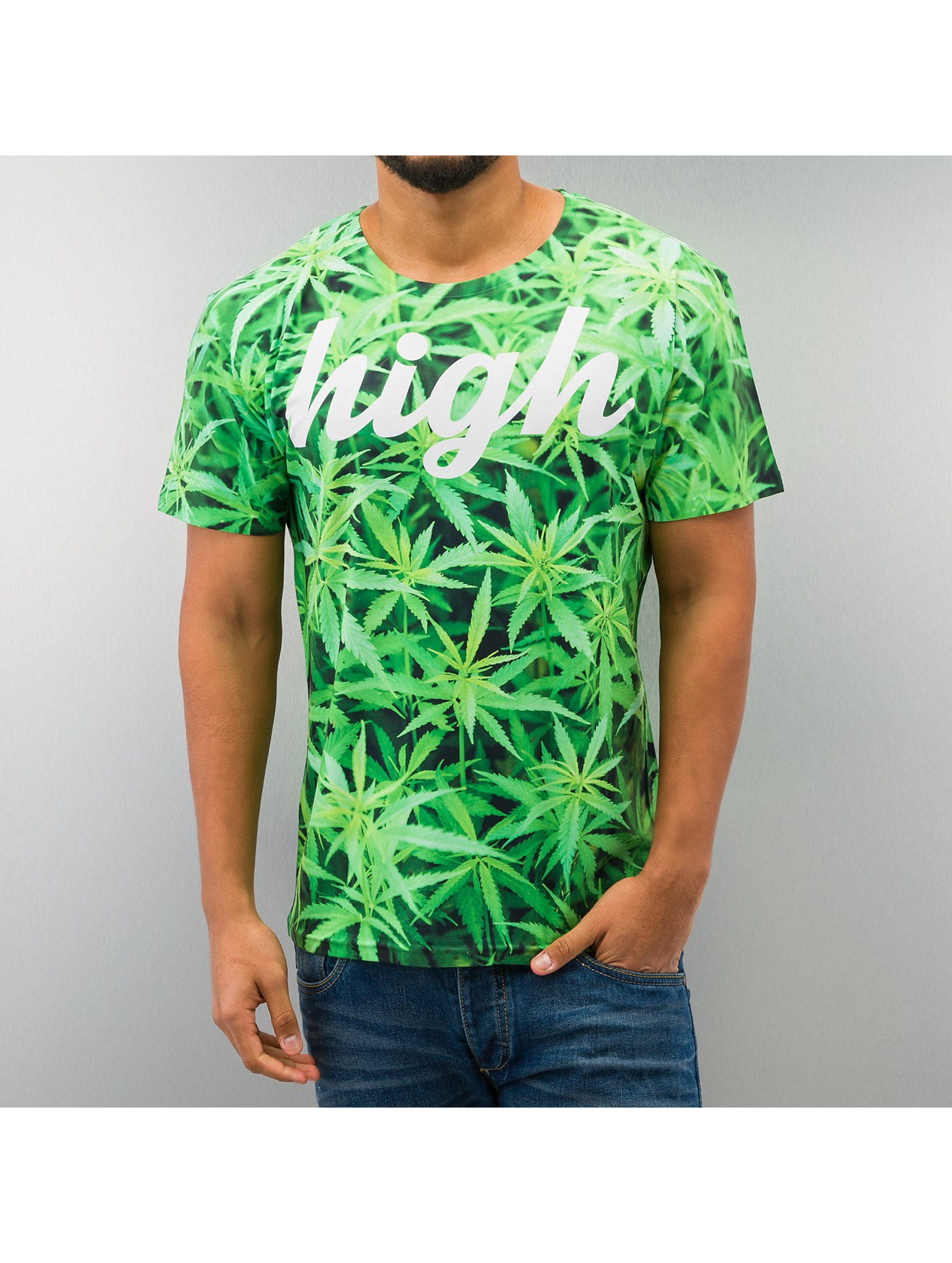 T-Shirt Cos I Got High in grün