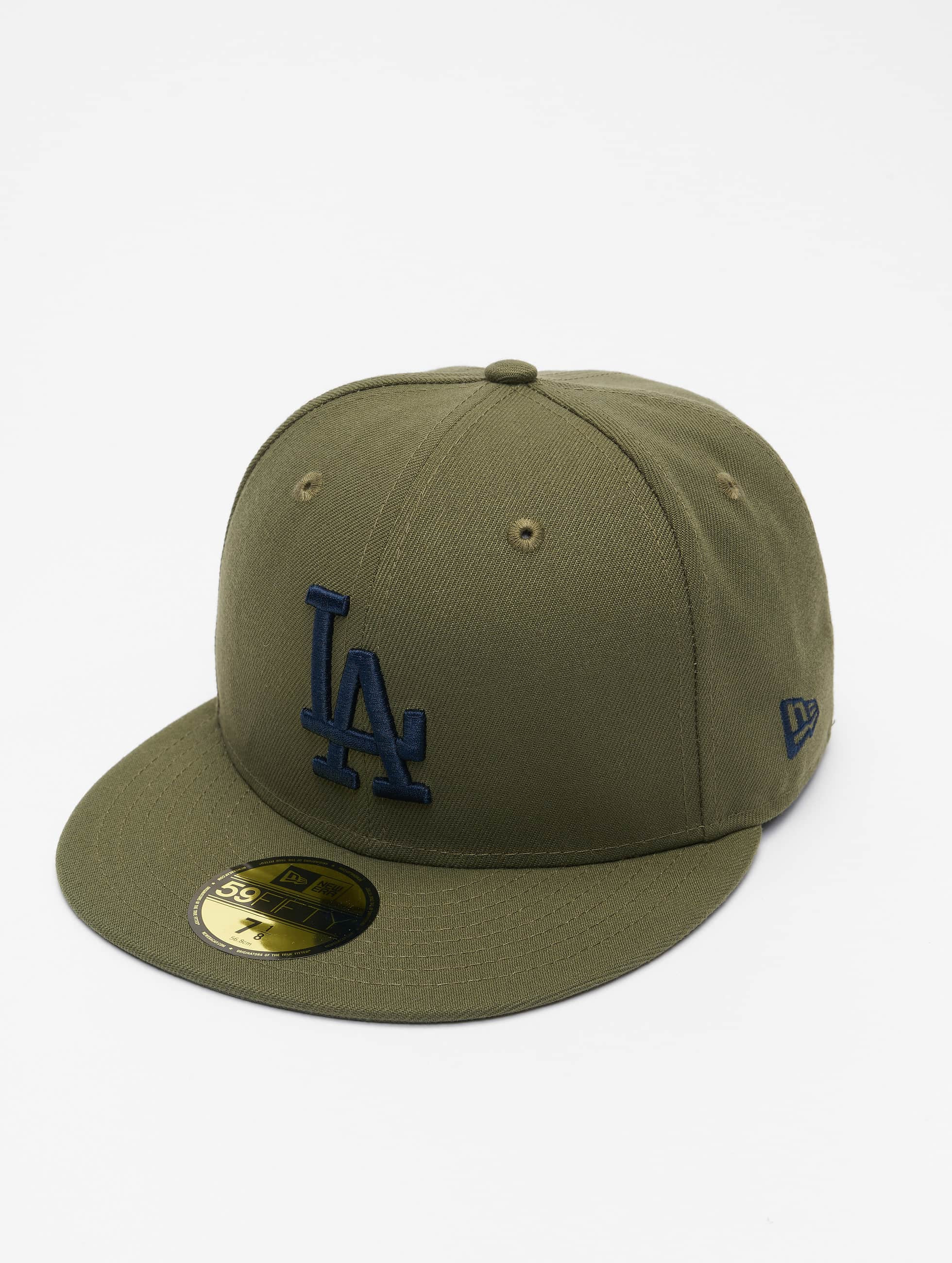 New Era Kasketter Fitted Cap Mlb Los Angeles Dodgers League Essential 59fifty I Oliven