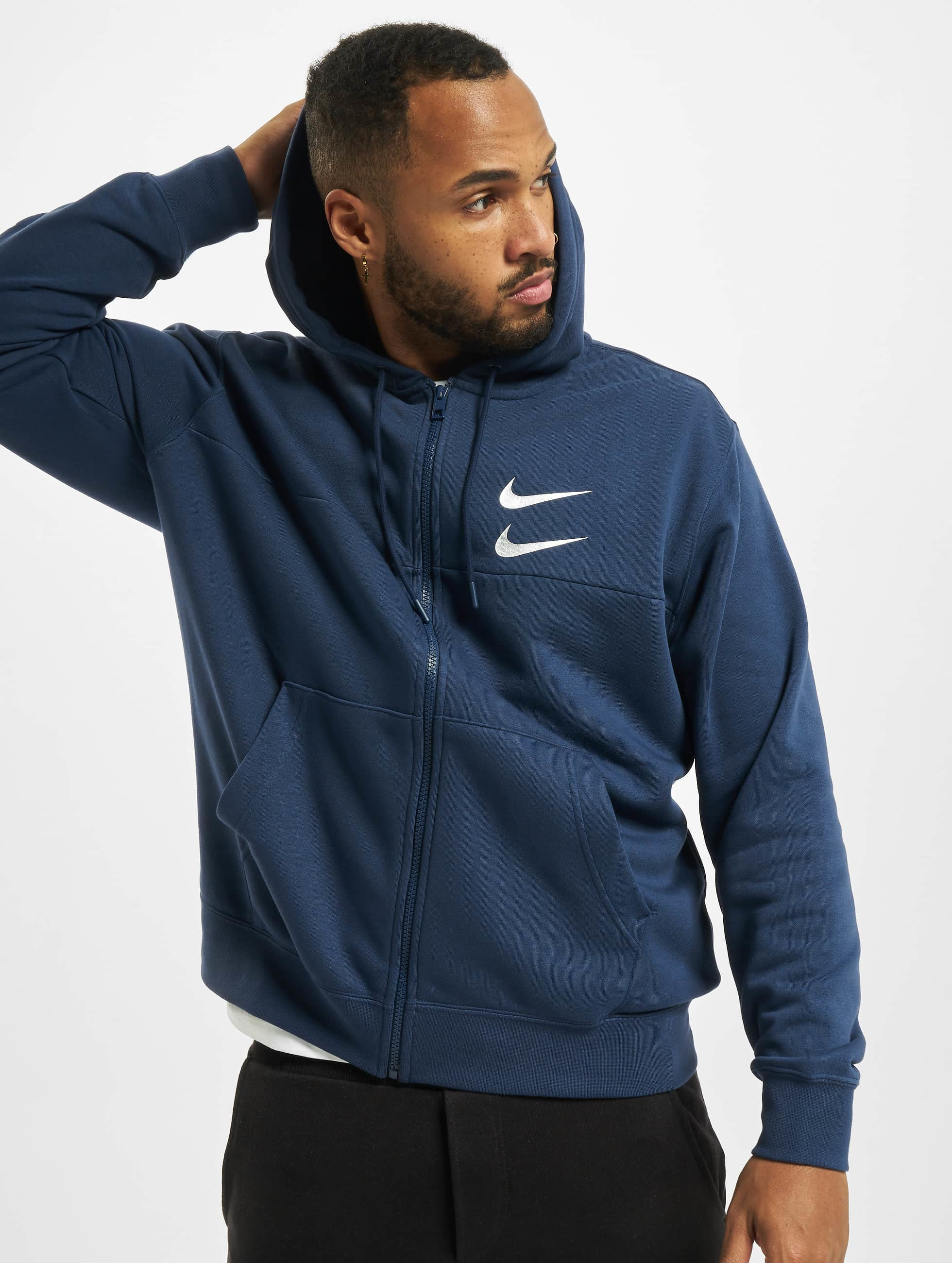 Nike Swoosh Bleu Homme Sweat Capuche Zippe 765207