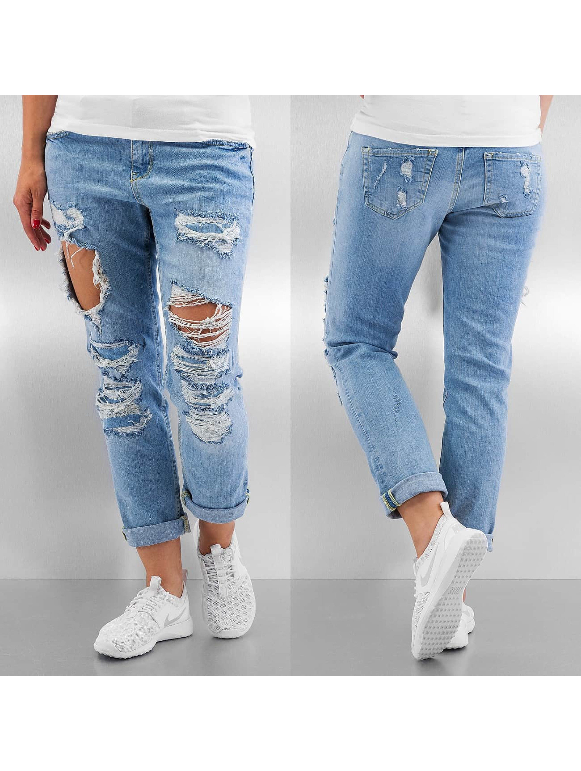 Noisy May Jeans / Boyfriend jeans nmSCarlet Regular Destroyed in blauw