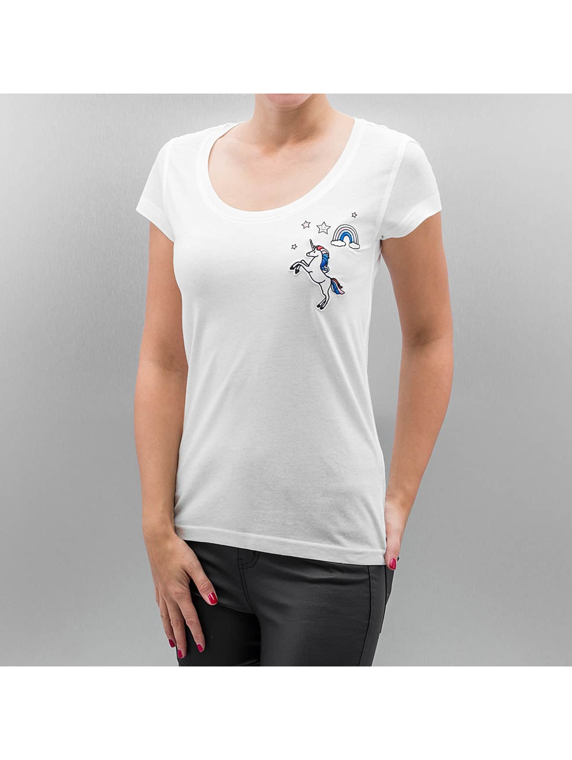 Only Haut / T-Shirt onlTessa Unicorn en blanc